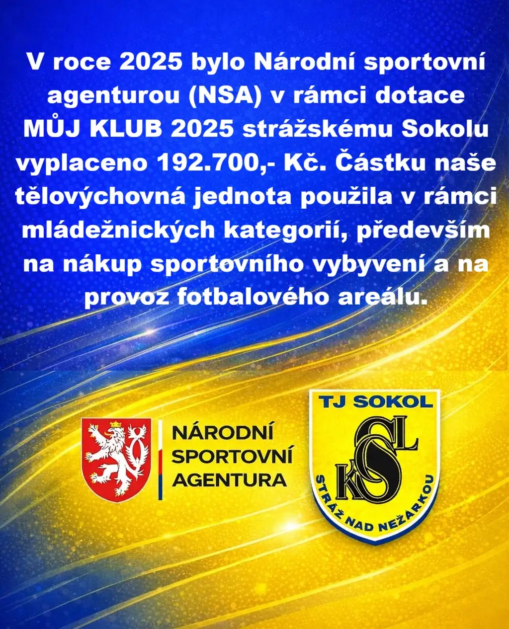 Dotace MŮJ KLUB 2025